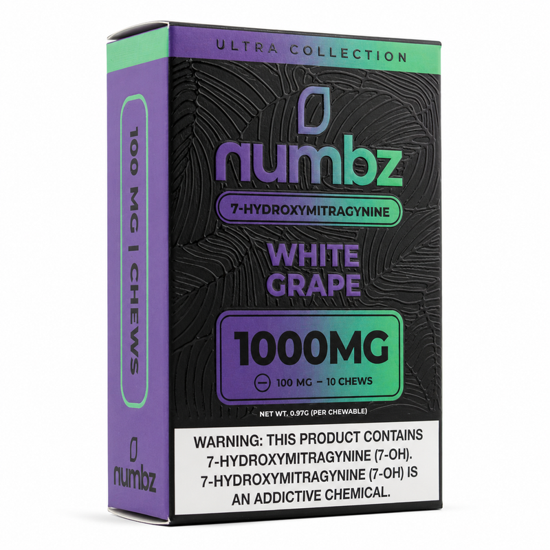 Numbz White Grape 100mg Kratom Chewable Tablets