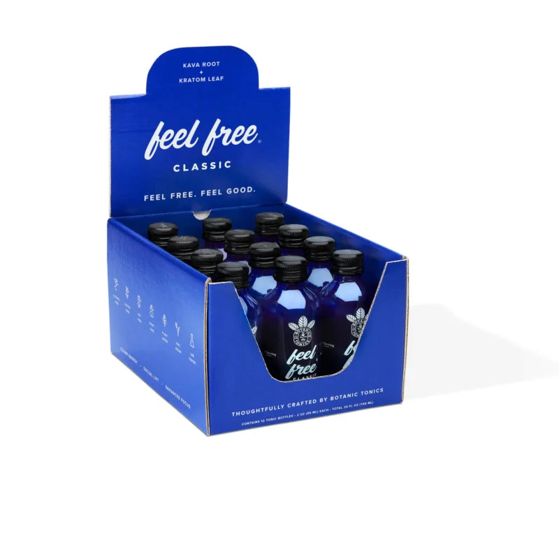 Botanic Tonics Feel Free Classic Kratom Kava Tonic Display Box