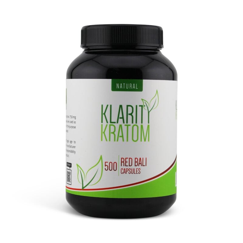 Klarity Kratom Red Bali Capsules 500 Count Front