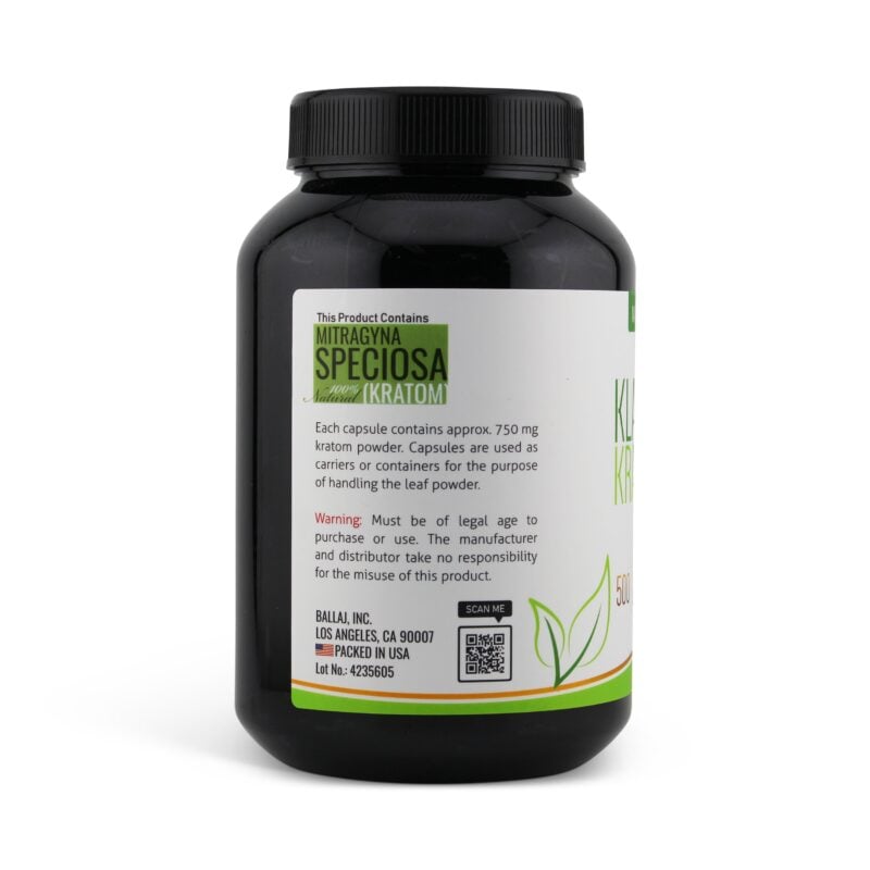 Klarity Kratom Trainwreck Capsules 500 Count Product Facts