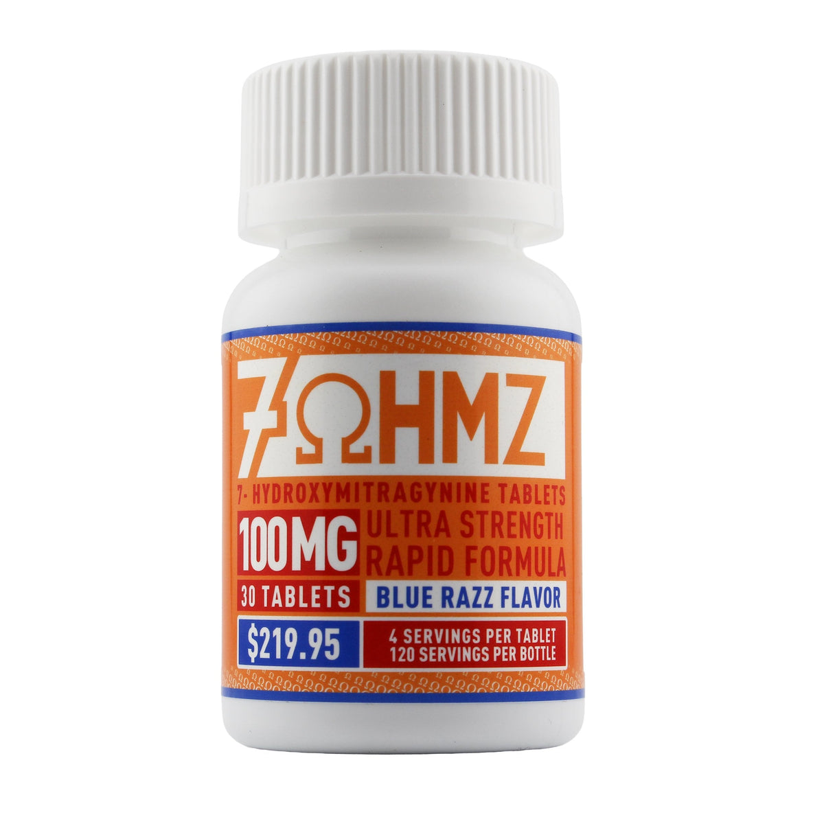 7OHMZ 7-Hydroxy Kratom Leaf Extract Chewable Tablets Blue Razz 100mg 30 Count