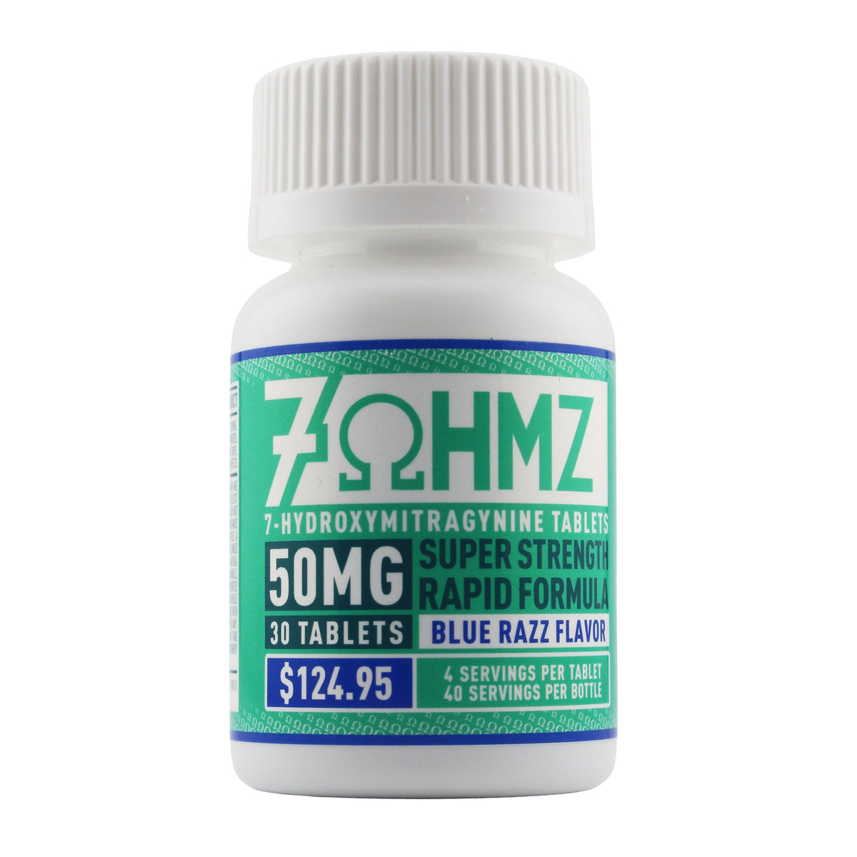 7OHMZ 7-Hydroxy Kratom Leaf Extract Chewable Tablets Blue Razz 50mg 30 Count