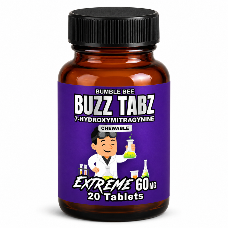 Bumble Bee Buzz Tabz 60mg Kratom Chewable Tablets Extreme 60mg Bottle