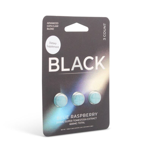 Black Super Tomentosa Extract Tablets Blue Raspberry 200mg - Front