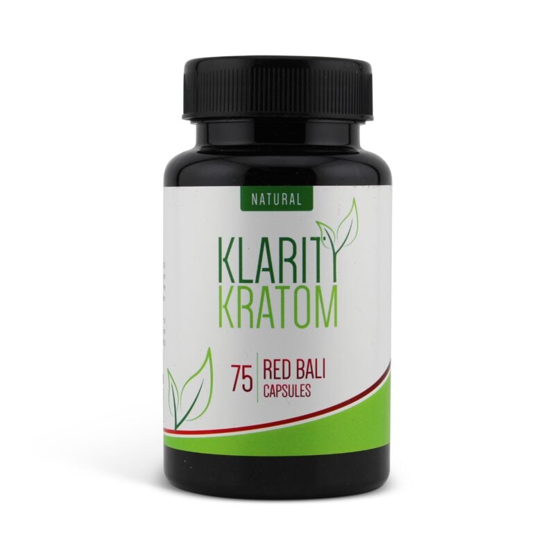 Klarity Kratom Red Bali Capsules 75 Count Front