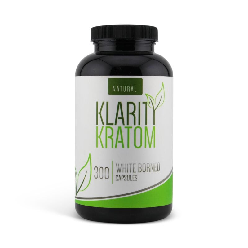 Klarity Kratom White Borneo Capsules 300 Count Front