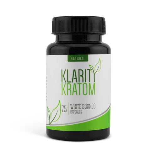 Klarity Kratom White Borneo Capsules 75 Count Front