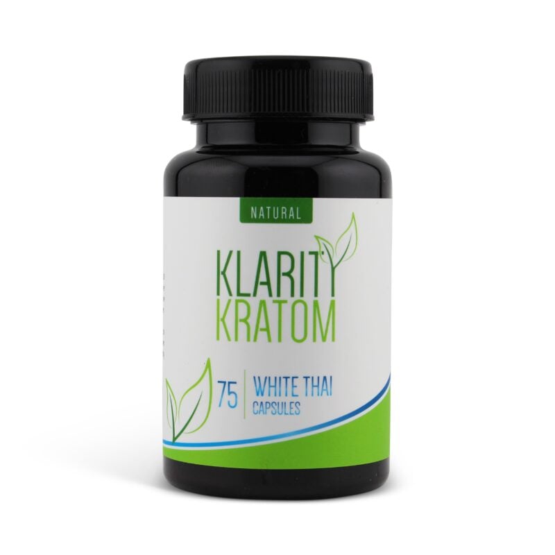 Klarity Kratom White Thai Capsules 75 Count Front