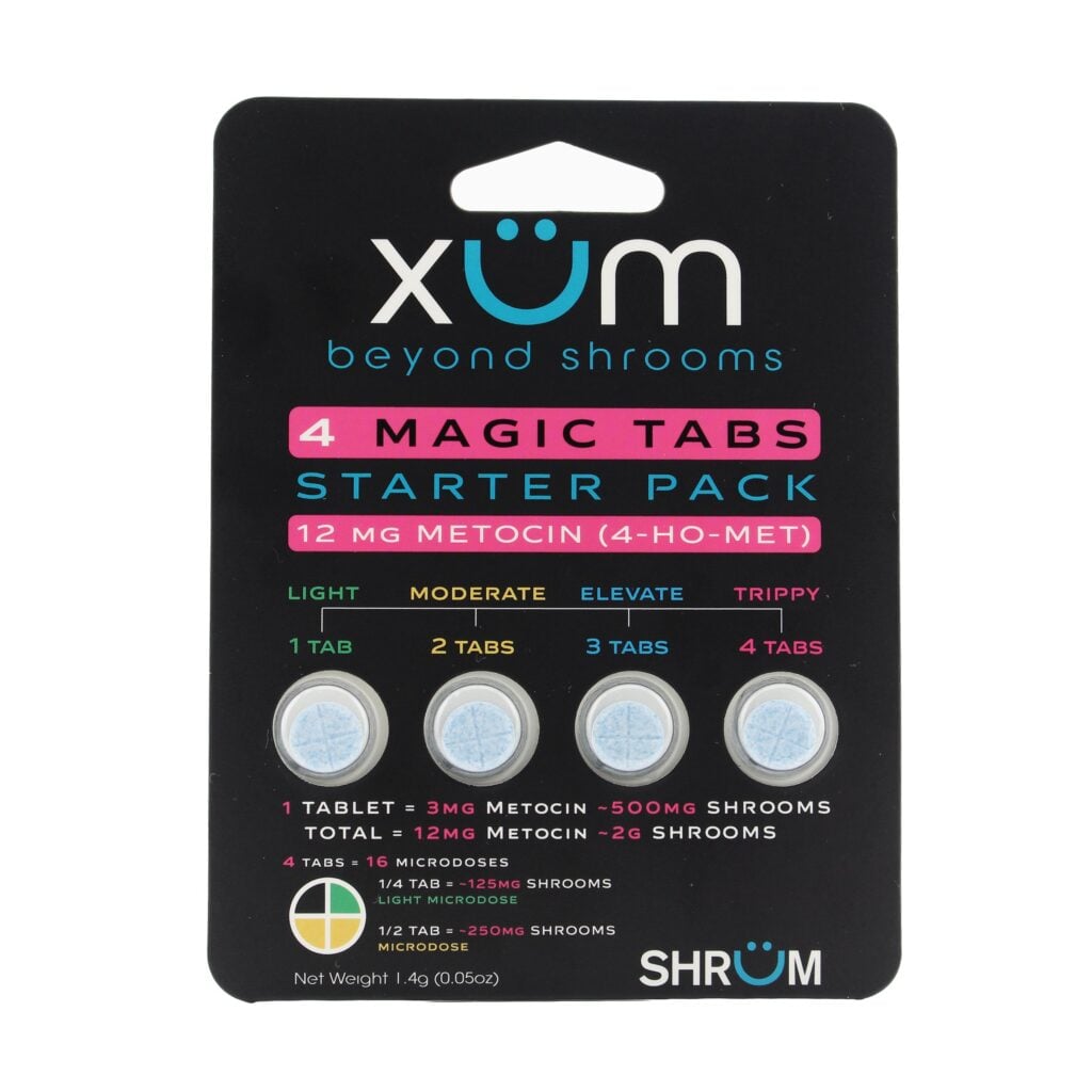 XUM Beyond Shrooms Metocin Magic Tablets Berries 3mg 4ct Front